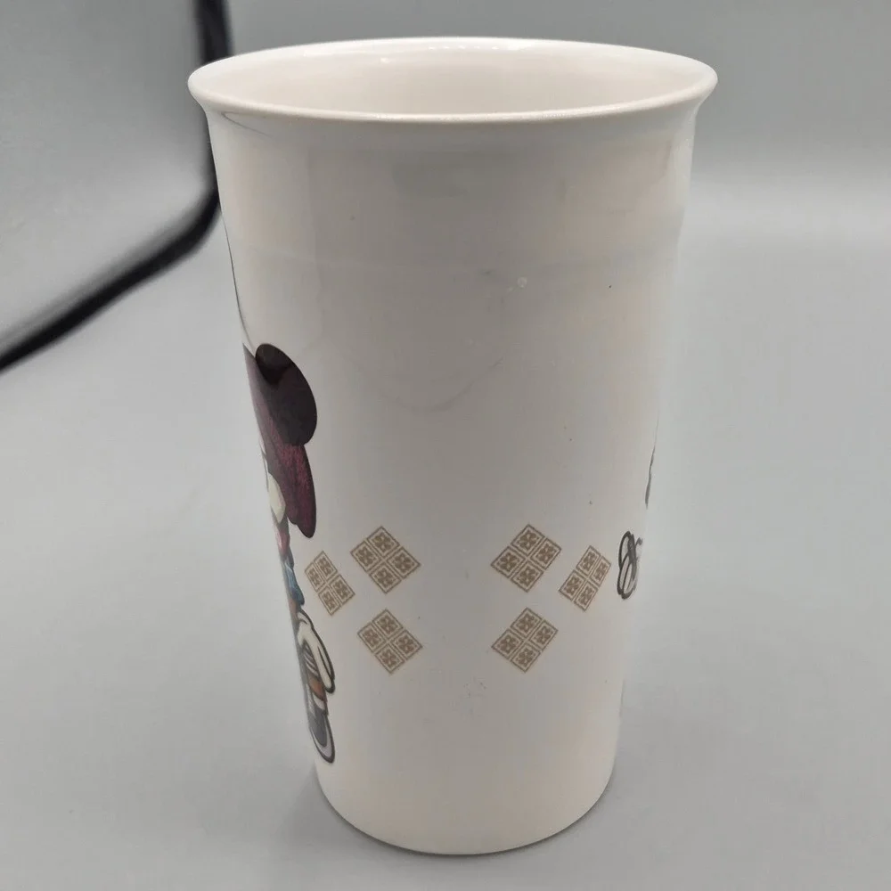 Disney M-Ware Hipster Mickey Mouse Ceramic Tumbler Cup White FAC-02560417338